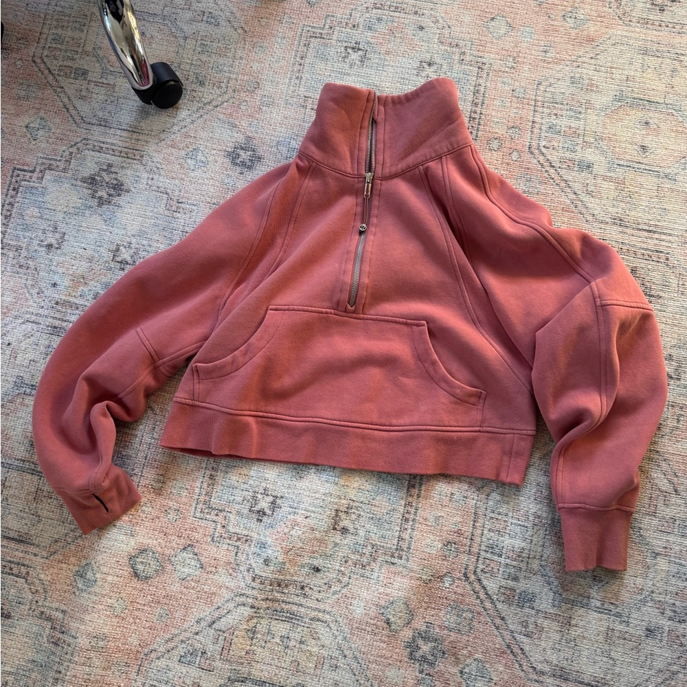 Lululemon Scuba Oversized Funnel Neck Half Zip- Rose
